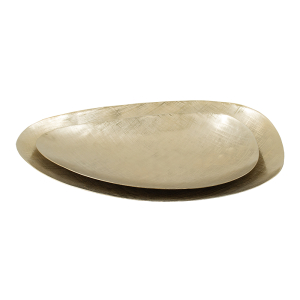 Gold Aluminum Decorative Bowls | Set of 2