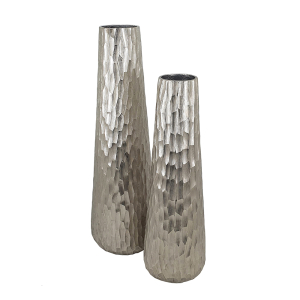 Silver Nickel Aluminum Vases | 19.5" (Set of 2)