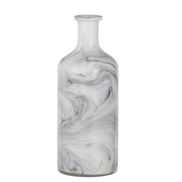 Svirla Glass Vase Black & White Swirl | 15.5"