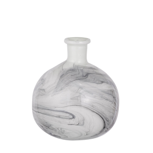 Svirla Glass Vase Black & White Swirl | 9"