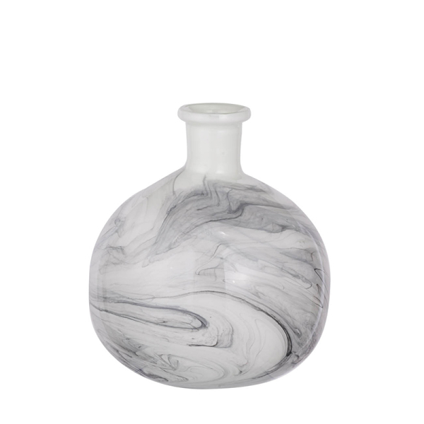 Svirla Glass Vase Black & White Swirl | 9"