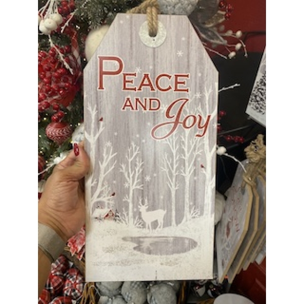Peace and Joy Christmas Sign