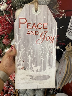 Peace and Joy Christmas Sign
