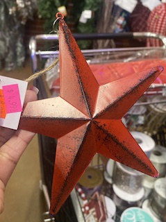 Red Metal Star Ornament