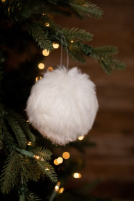 Faux Fir White Ornament