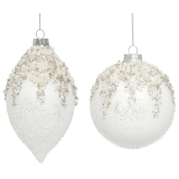 MARK ROBERTS Pearlized Glittered Ornament