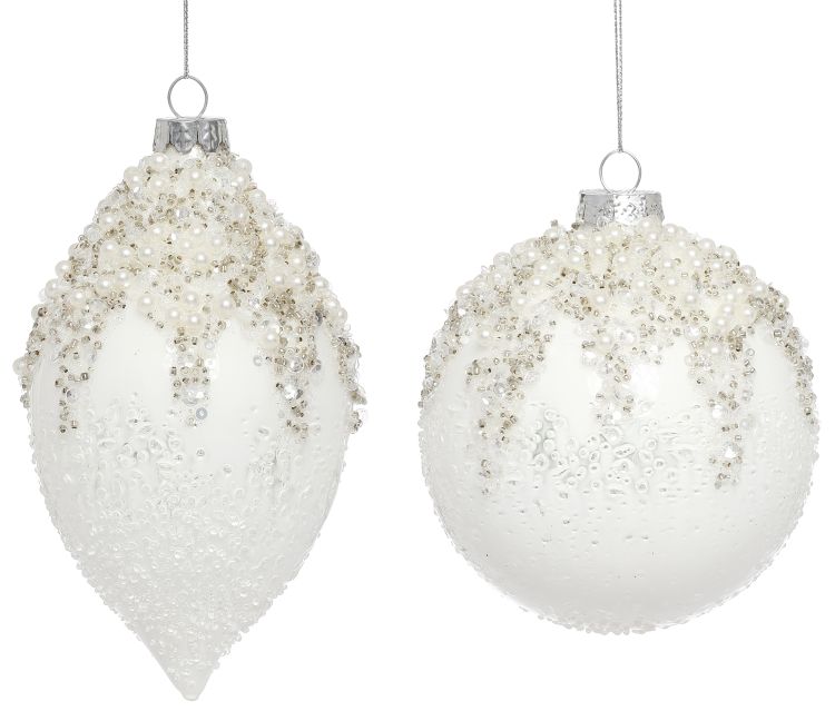 MARK ROBERTS Pearlized Glittered Ornament