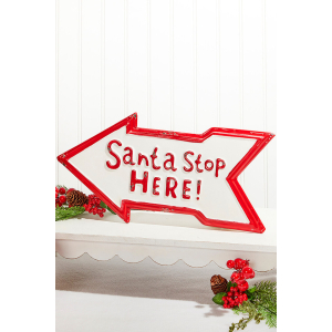 Santa Stop Here Wooden Sign