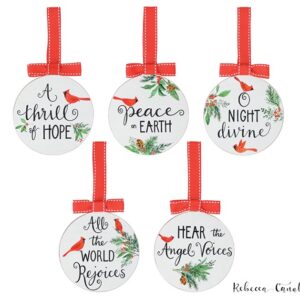 CARDINAL CHORUS WOOD DISC ORNAMENTS