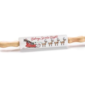 HOLIDAY JOLLIES CERAMIC ROLLING PIN