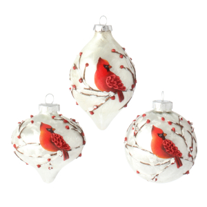 RAZ 3" CARDINAL ORNAMENT Set of 3