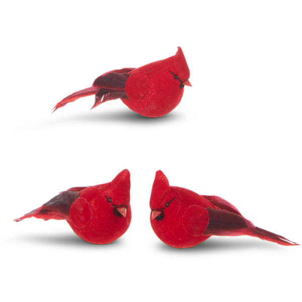 Clip-On Cardinal Ornament | Set of 3 | Size: 4.5"