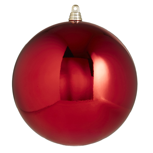6" SHINY RED BALL ORNAMENT