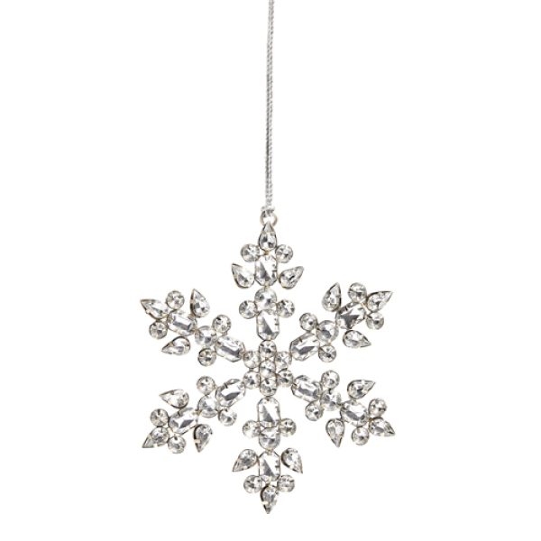 Silver Jeweled Snowflake Ornament | Size: 5.5"