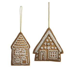 Gingerbread House Ornament | Set of 2 | Size: 4.5"