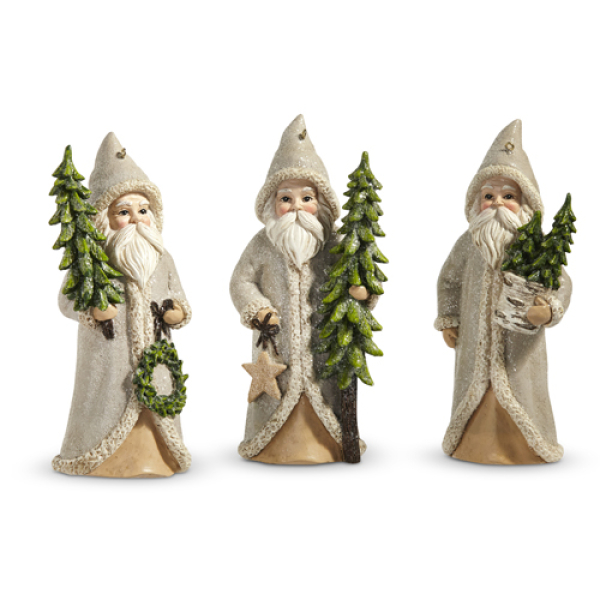 Natural Santa With Treee Ornament | Size: 5.75"