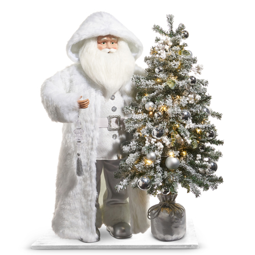 37" ARTIC WINTER SANTA WITH LIGHTED TREE
