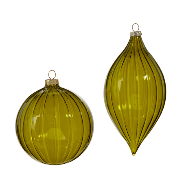 4" FOREST GREEN BLOWN GLAS