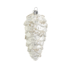 5" METALLIC WHITE PINECONE ORN