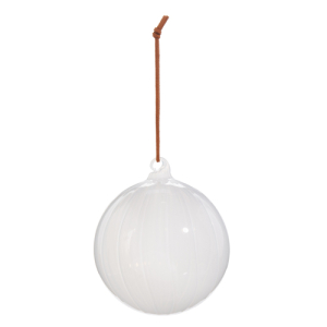 4" WHITE BALL ORNAMENT