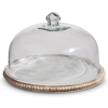 11.75" WHITEWASH BEADED TRAY WI