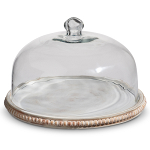 11.75" WHITEWASH BEADED TRAY WI