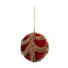 4" RED VELVET JEWELED ORNAM