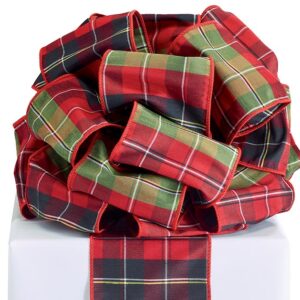 Plaid Red & Green Wired Ribbon | 4"