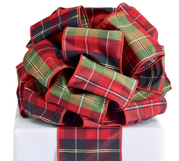 Plaid Red & Green Wired Ribbon | 4"