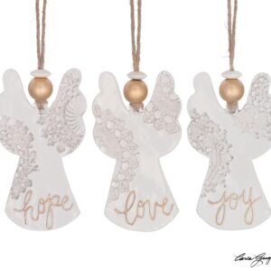 MESSAGE ANGELS LACE TEXTURE ORNAMENT