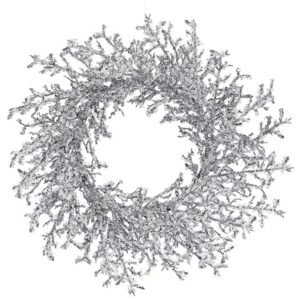 WREATH COVERED WITH ICE