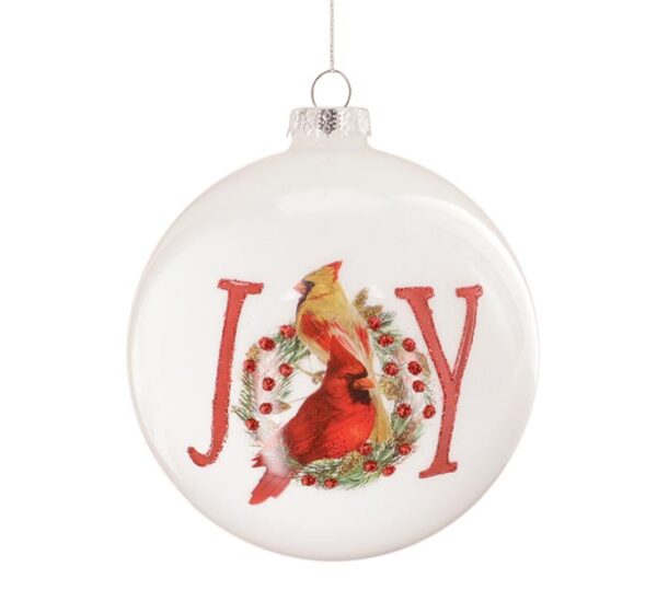 9745102 JOY CARDINAL ROUND ORNAMENT