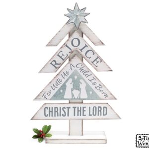 HOLIEST NIGHT WOOD CHRISTMAS TREE