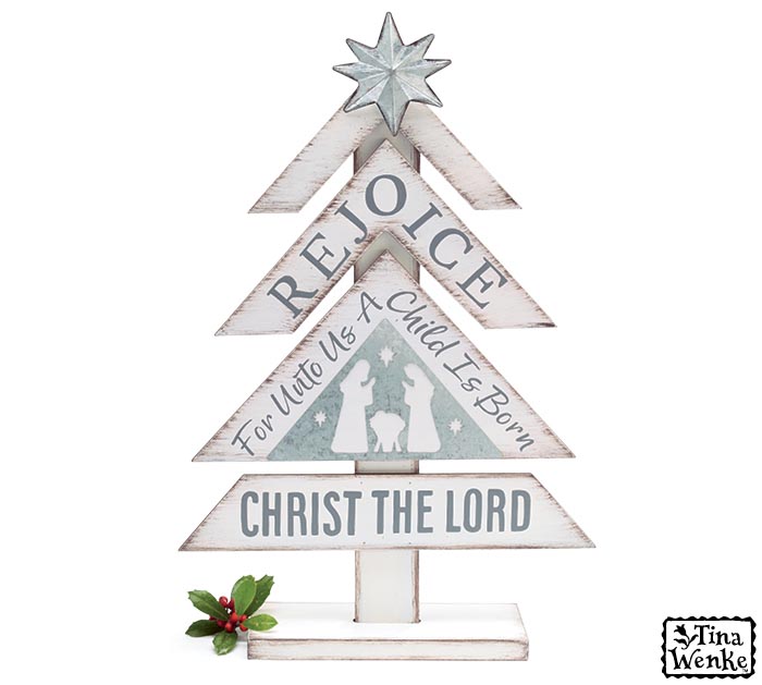 HOLIEST NIGHT WOOD CHRISTMAS TREE