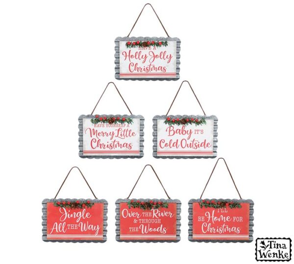 9745202 CHRISTMAS SONG SIGN ORNAMENT ASTD | 3Pc