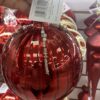 5" RED BALL WHITE BEADS GLASSORNAMENT