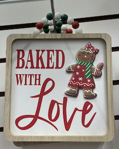GINGERBREAD WALLHANGING BEADED HANDLE