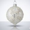 4 6" wht jewel holly ball fnlglass orn