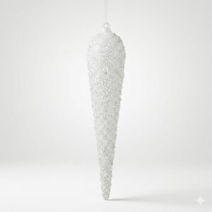 white glass finial ornament