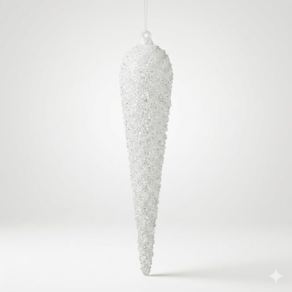 white glass finial ornament