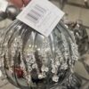 4in GREY SILVER GLASS GLIT BALL ORN 4ASST