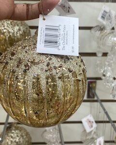 4" GOLD HEART BALL DECO ORNGLITT 2 ASST