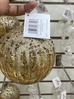 4" GOLD HEART BALL DECO ORNGLITT 2 ASST
