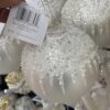 4' WHITE GLITT GLASS ORNBALL/FINIAL/DROP