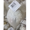 4' WHITE GLITT GLASS ORNBALL/FINIAL/DROP