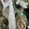 4' WHITE GLITT GLASS ORNBALL/FINIAL/DROP