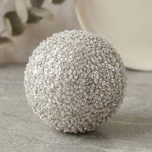 4.5" platinum sequin icedball orn