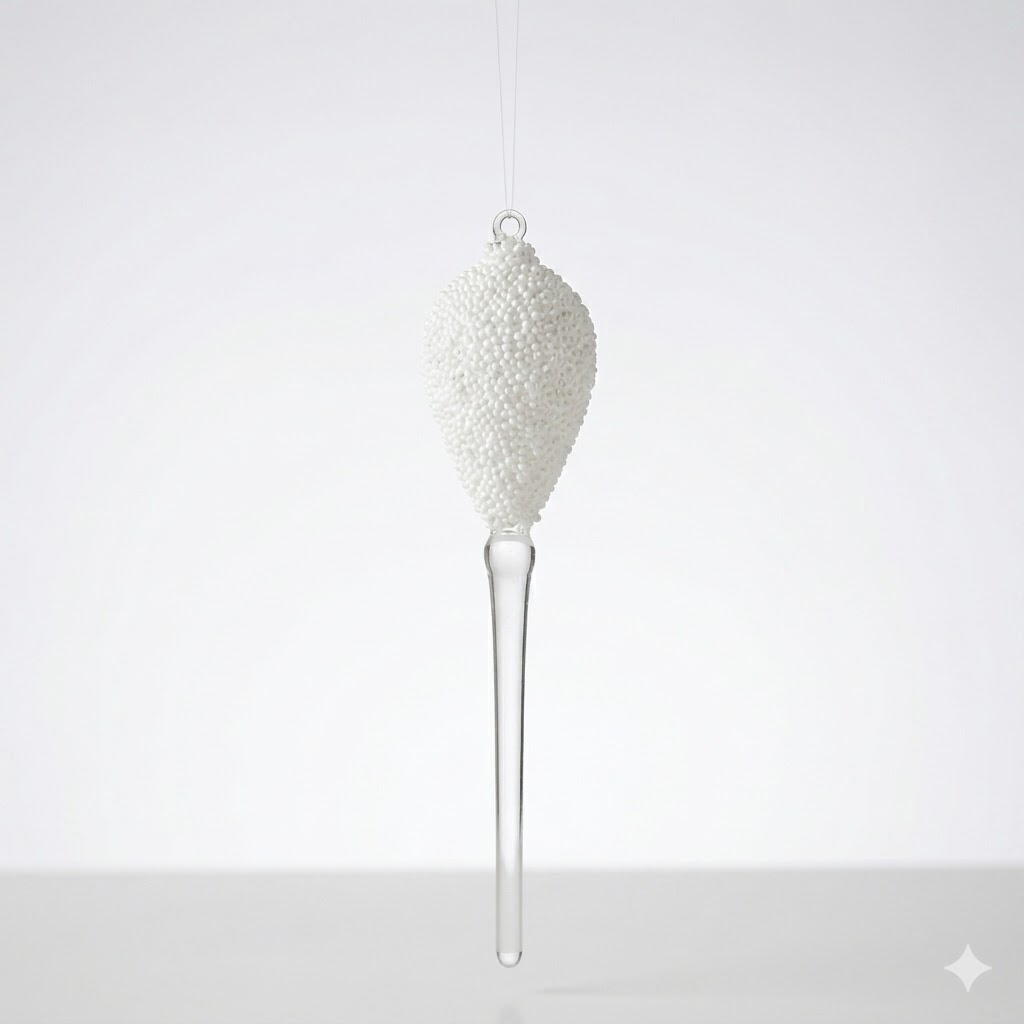 14" clear icicle orn