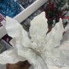 12" WHITE GLITTER POINSETTIA