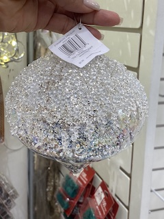 6in CHAMPAGNE JEWEL GLASS ORN